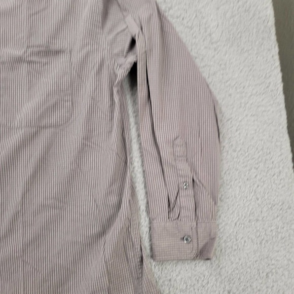 Nautica Shirt Mens Large Brown Striped Button Down Long Sleeve Pocket - Picture 5 of 13